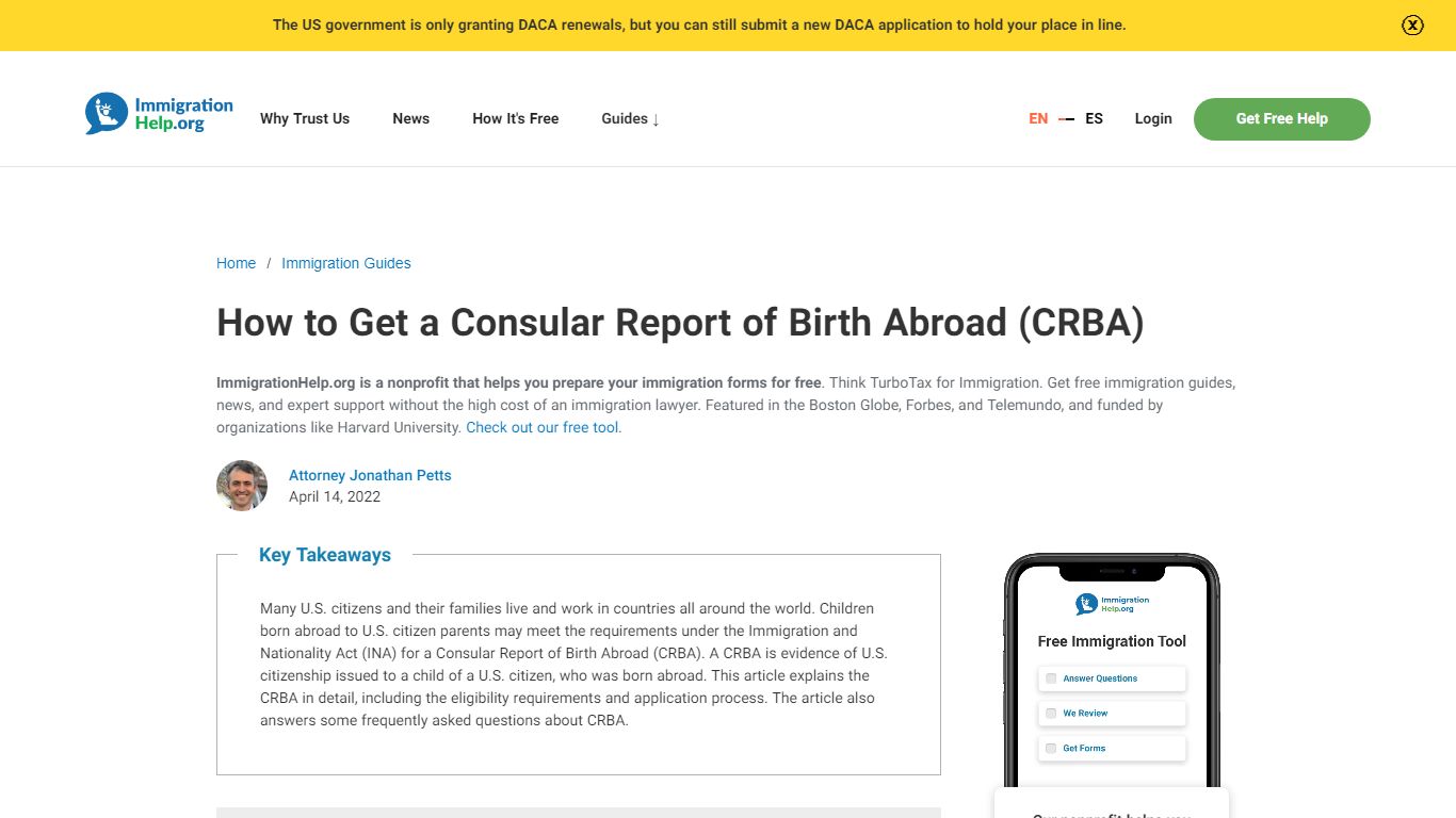 How to Get a Consular Report of Birth Abroad (CRBA) - Immigration Help